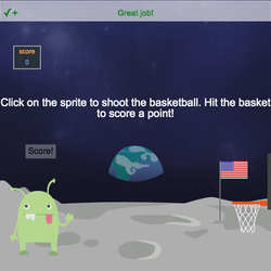 Hooo Basketball Python Code Basketball - Hour of Code 2019 | Codesters Curriculum